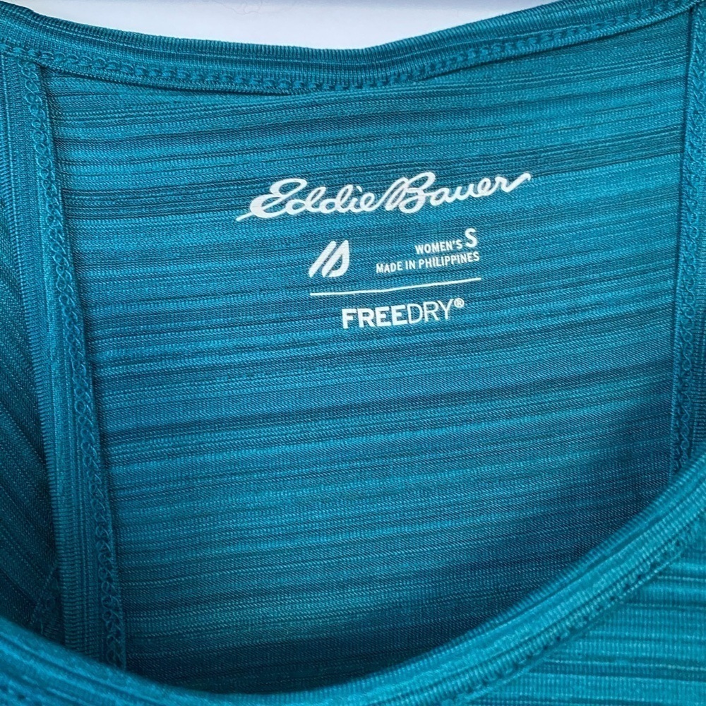 Eddie Bauer Size Small Yoga Active Racerback Draped Tank Top Freedry Teal - Picture 3 of 8